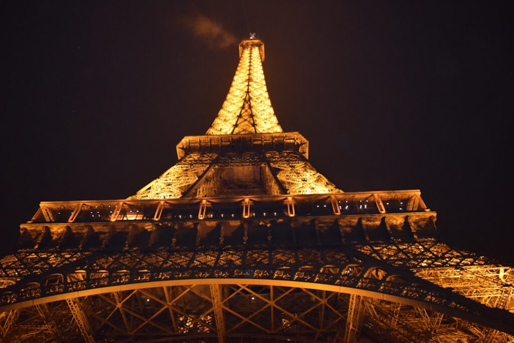 eiffel tower during night time