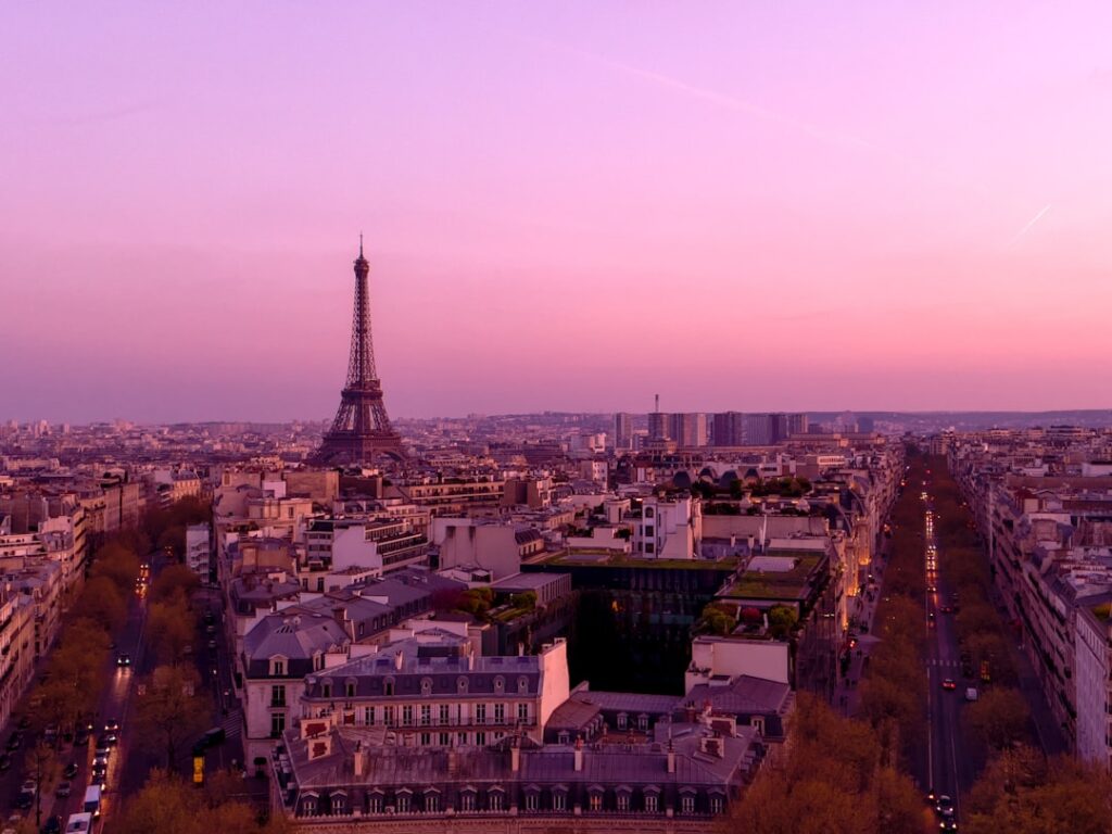 the eiffel tower towering over the city of paris